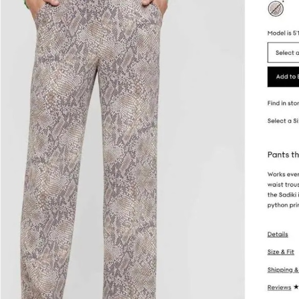 Babaton Sadiki Matte Python Print High Rise Wide Leg Pants